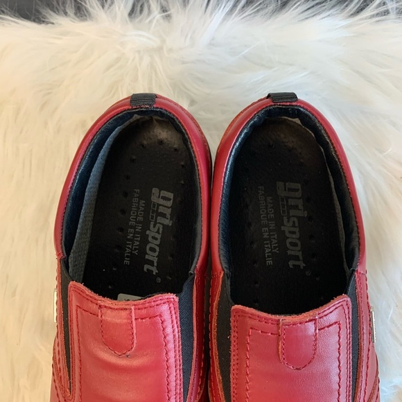 Red Leather Women's Loafers - Picture 2 of 7